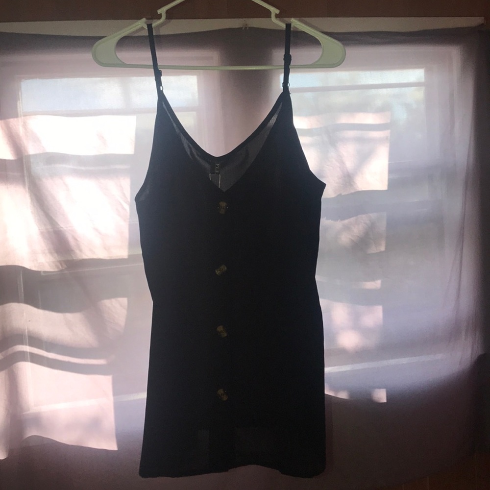 Black button up tank top